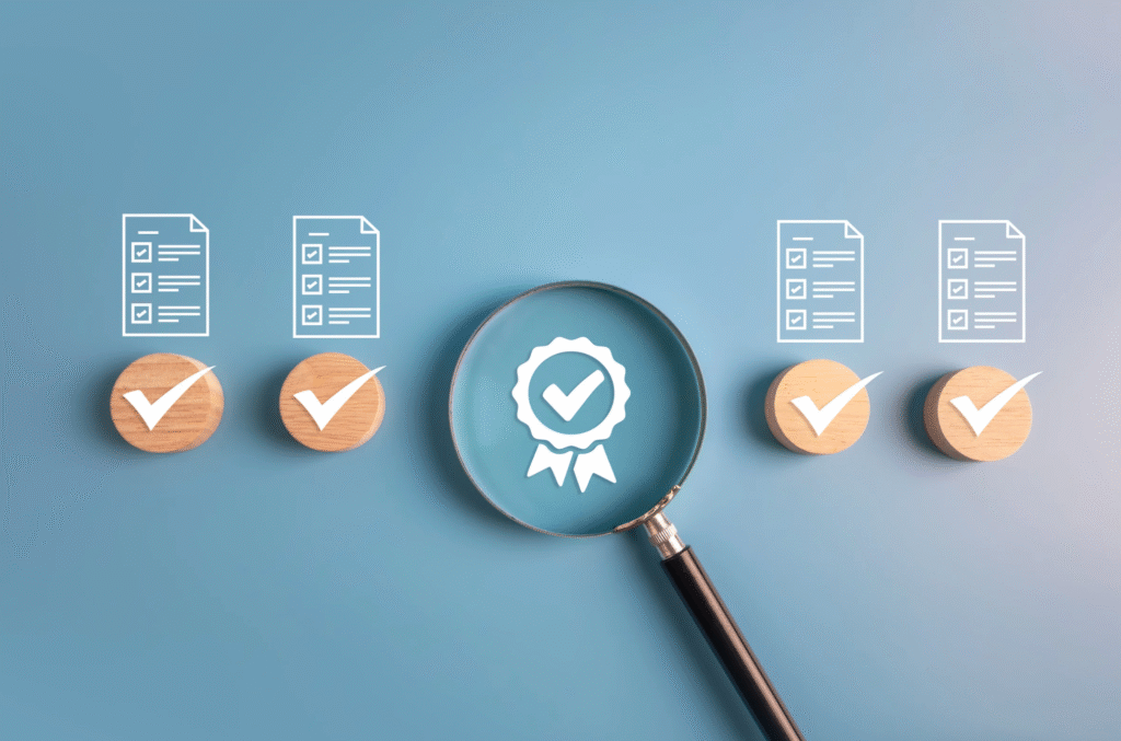 Checklist of defined standards for consistent output
